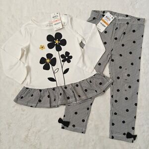 NEW First Impressions Outfit Set 2T 3T Toddler Girl Legging Top Polka Dot Floral